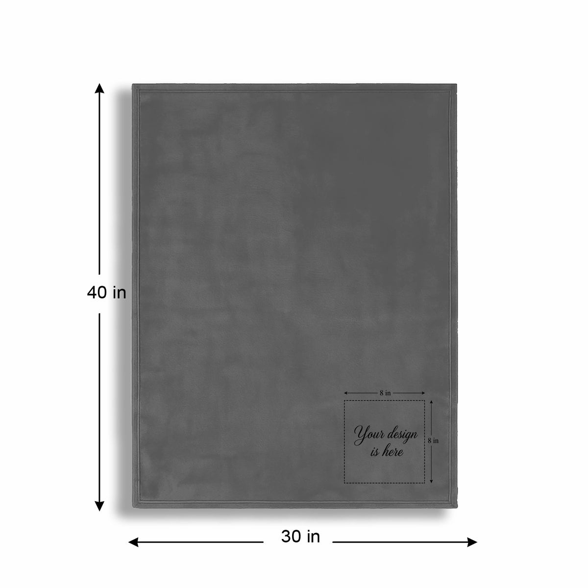 Personalized Gray Fleece Pet Blanket 30x40 - Engraved Pet Name, Soft Polar Fleece, Dog & Cat