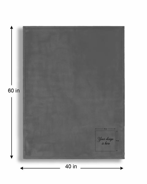 Personalized Gray Fleece Pet Blanket 40x60 - Engraved Pet Name, Soft Polar Fleece, Dog & Cat