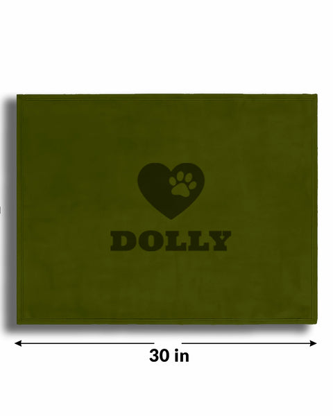 Personalized Green Fleece Pet Blanket 20x30 Horizontal - Engraved Name & Icon, Soft Polar Fleece, Dog & Cat