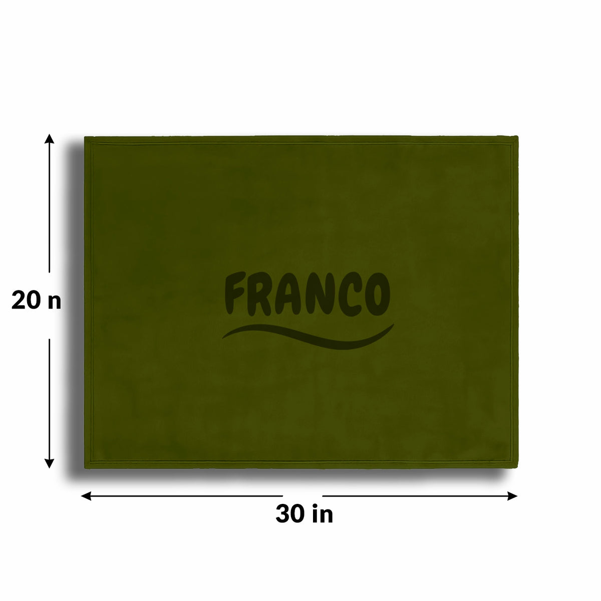 Personalized Green Fleece Pet Blanket 20x30 Horizontal - Engraved Pet Name, Soft Polar Fleece, Dog & Cat