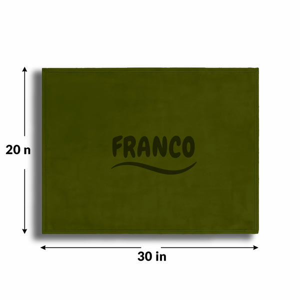 Personalized Green Fleece Pet Blanket 20x30 Horizontal - Engraved Pet Name, Soft Polar Fleece, Dog & Cat