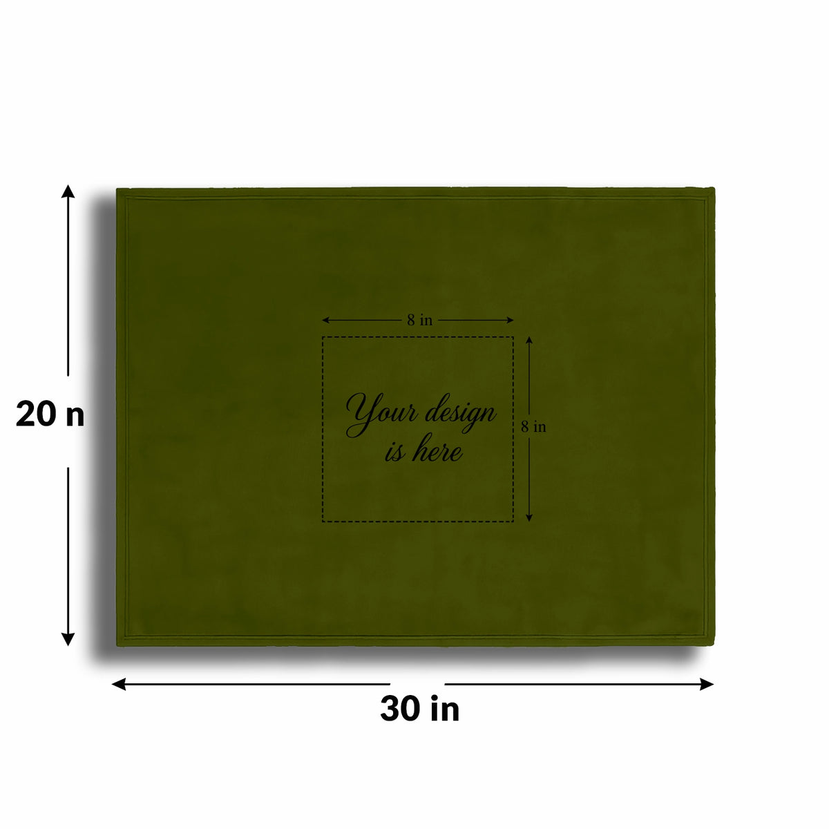 Personalized Green Fleece Pet Blanket 20x30 Horizontal - Engraved Name & Breed Art, Soft Polar Fleece, Dog & Cat
