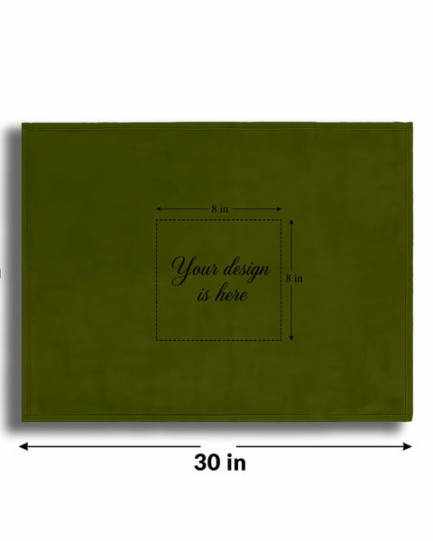 Personalized Green Fleece Pet Blanket 20x30 Horizontal - Engraved Pet Name, Soft Polar Fleece, Dog & Cat