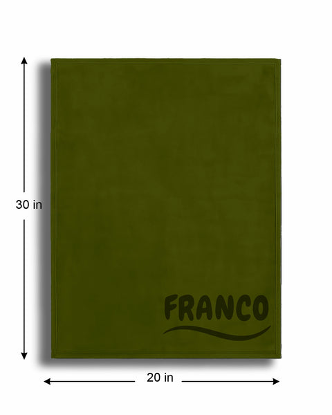 Personalized Green Fleece Pet Blanket 20x30 - Engraved Pet Name, Soft Polar Fleece, Dog & Cat