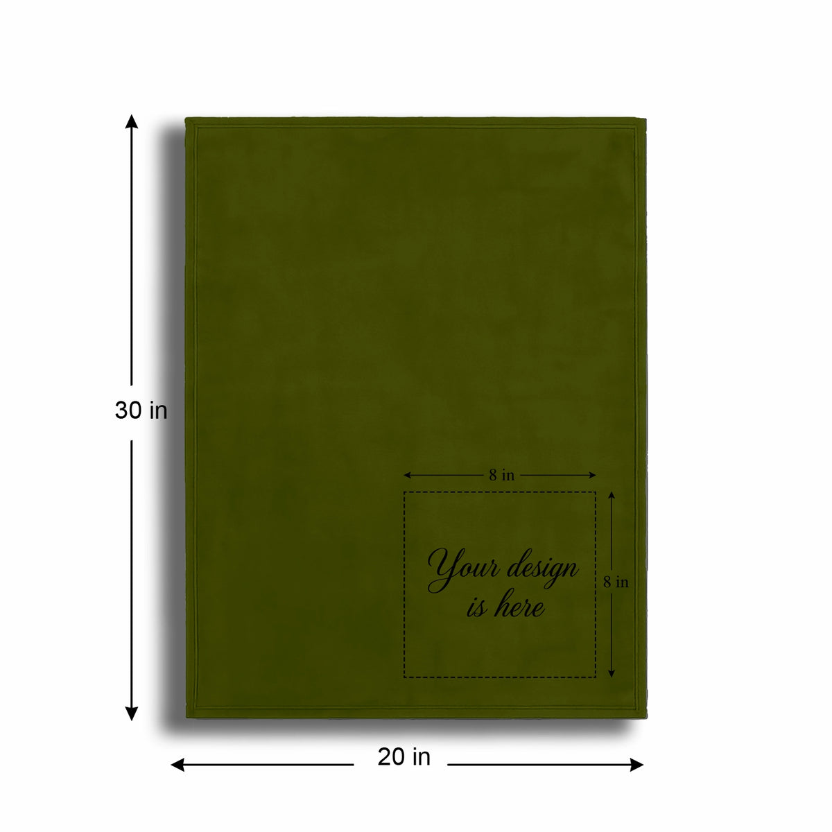Personalized Green Fleece Pet Blanket 20x30 - Engraved Pet Name, Soft Polar Fleece, Dog & Cat