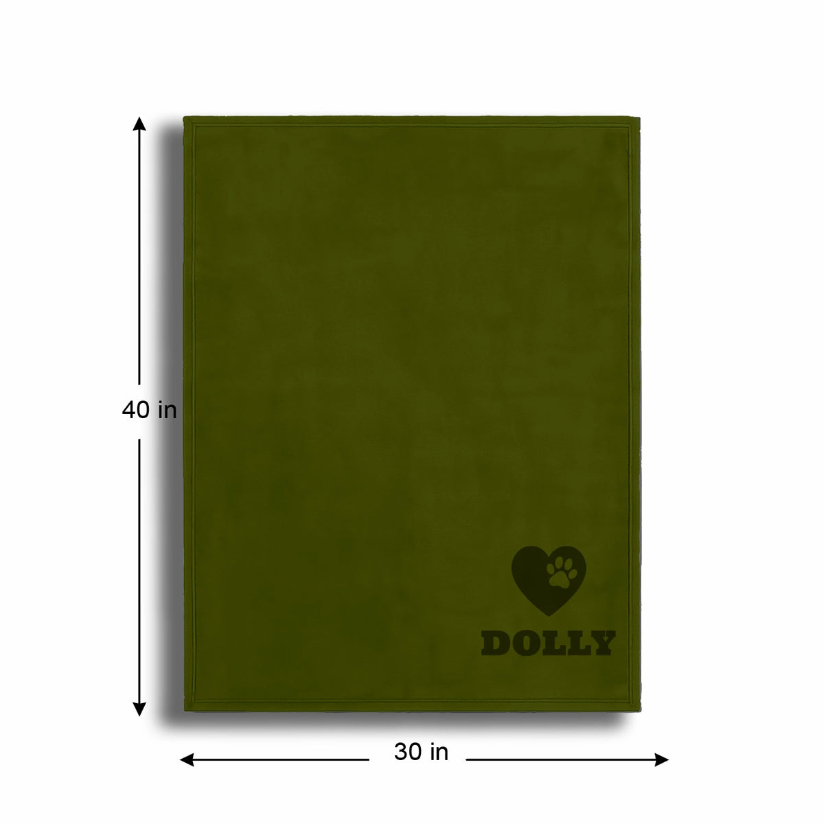 Personalized Green Fleece Pet Blanket 30x40 - Engraved Name & Icon, Soft Polar Fleece, Dog & Cat