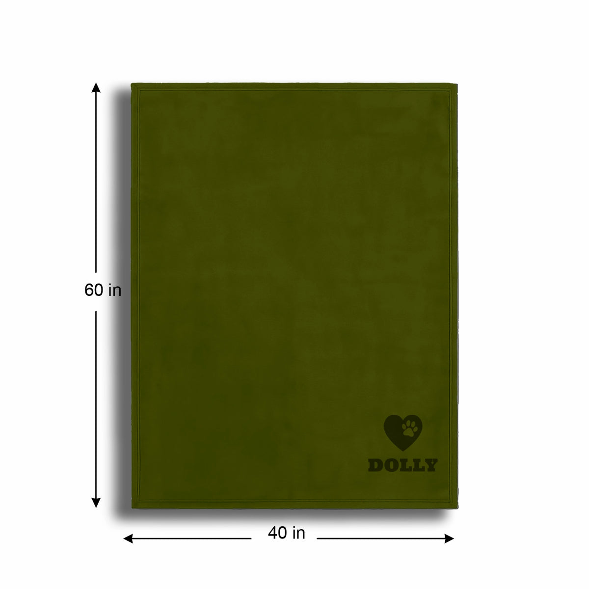 Personalized Green Fleece Pet Blanket 40x60 - Engraved Name & Icon, Soft Polar Fleece, Dog & Cat