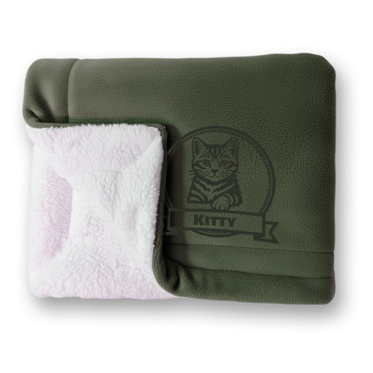 Dog & Cat Custom  Mat – Personalized Fleece and Sherpa Pet Mat with Name, Icon or Breed Image