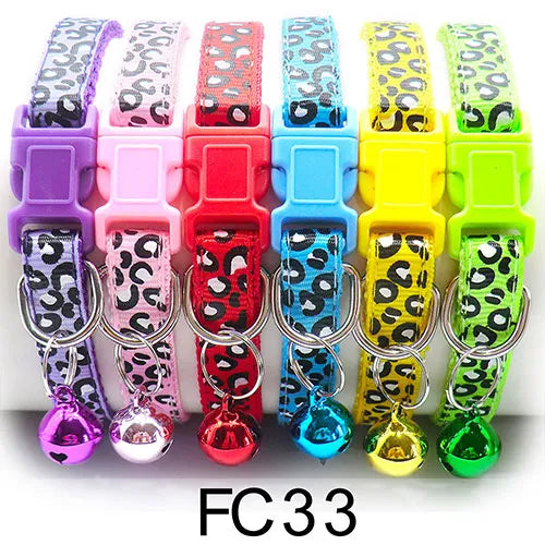 Bulk Colorful Adjustable Cat Collars with Bells 12 Pcs