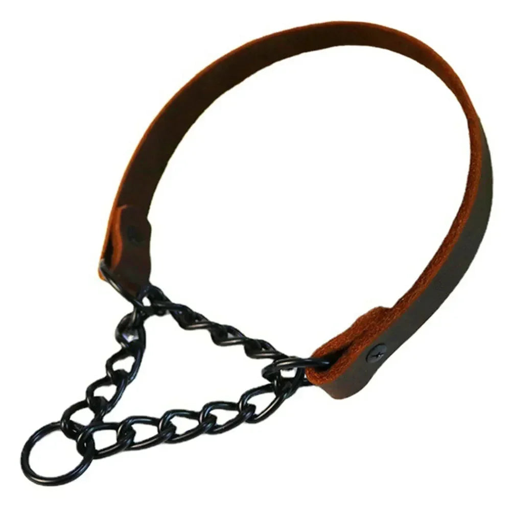 genuine leather chocking collar all breeds dogs