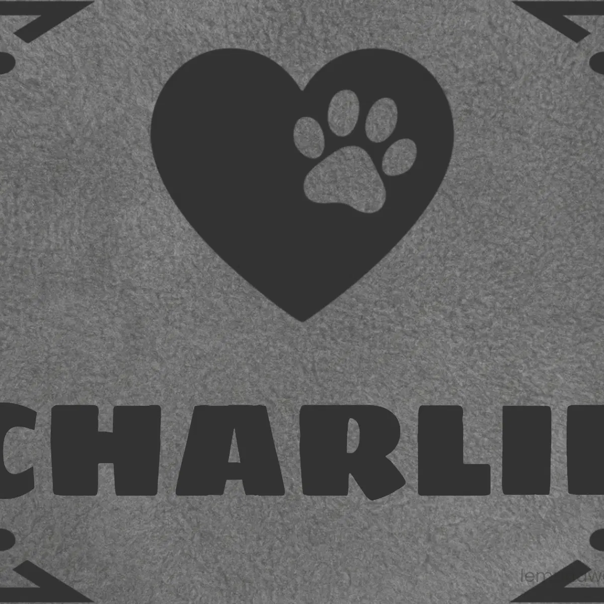 Personalized Green Pet Blanket Mat 31x24 - Engraved Name & Icon, Double-Sided Fleece & Sherpa, Dog & Cat
