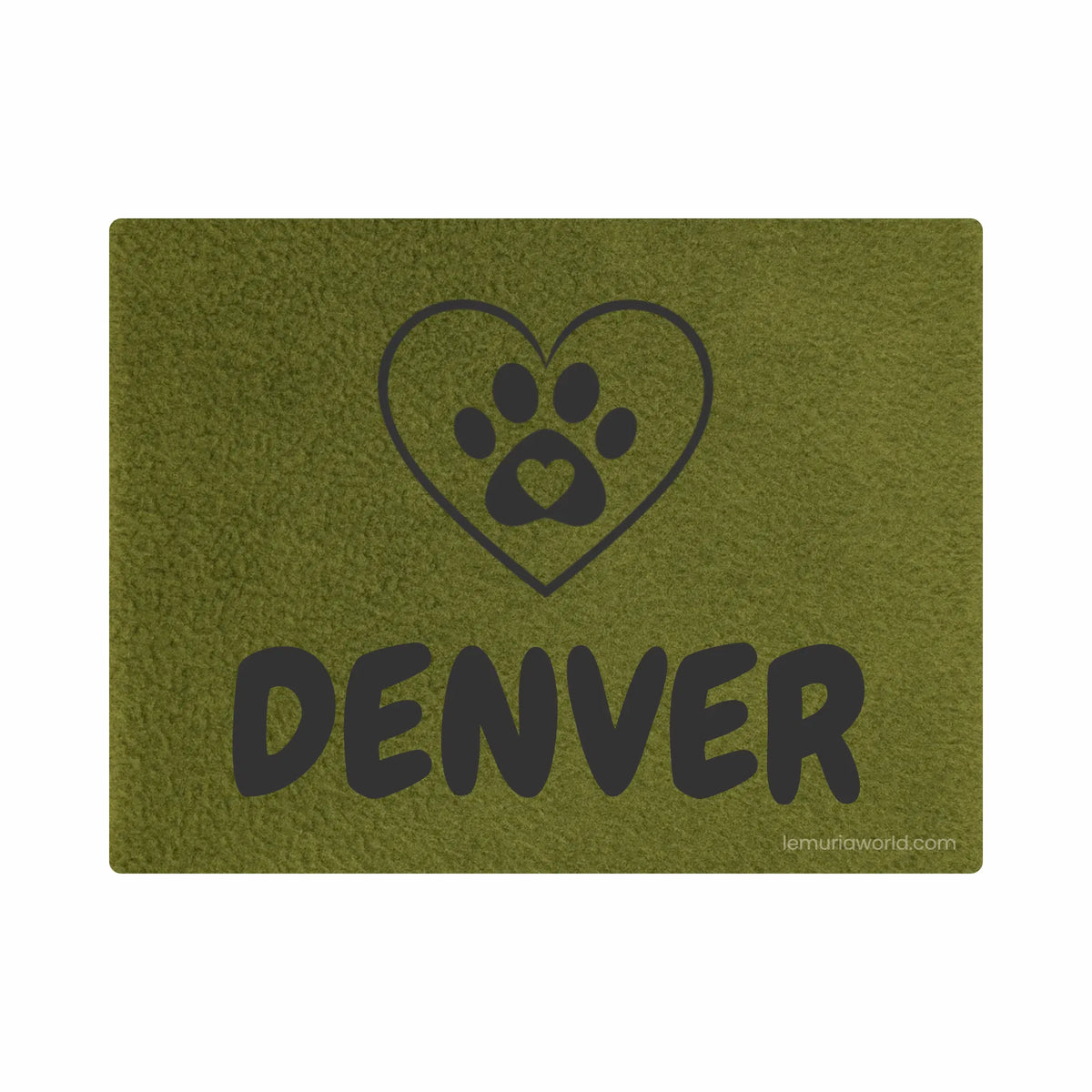 Personalized Green Pet Blanket Mat 31x24 - Engraved Name & Icon, Double-Sided Fleece & Sherpa, Dog & Cat
