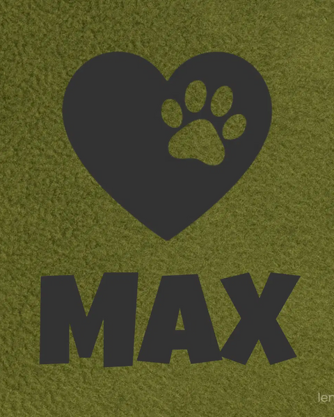 Personalized Green Pet Blanket Mat 31x24 - Engraved Name & Icon, Double-Sided Fleece & Sherpa, Dog & Cat