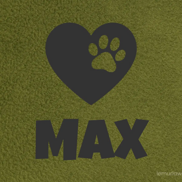 Personalized Green Pet Blanket Mat 31x24 - Engraved Name & Icon, Double-Sided Fleece & Sherpa, Dog & Cat