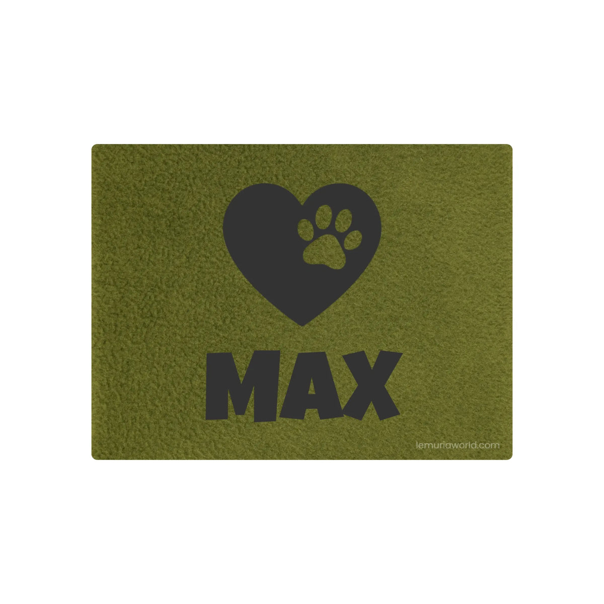 Small Personalized Green Double-Sided Dog & Cat Mat Bed - Custom Engraved Fleece & Sherpa Pet Bed