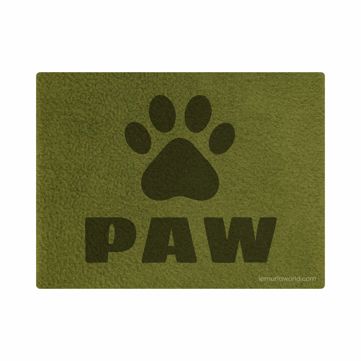 Personalized Green Pet Blanket Mat 31x24 - Engraved Name & Icon, Double-Sided Fleece & Sherpa, Dog & Cat