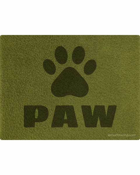 Personalized Green Pet Blanket Mat 48x38 - Engraved Name & Icon, Double-Sided Fleece & Sherpa, Dog & Cat