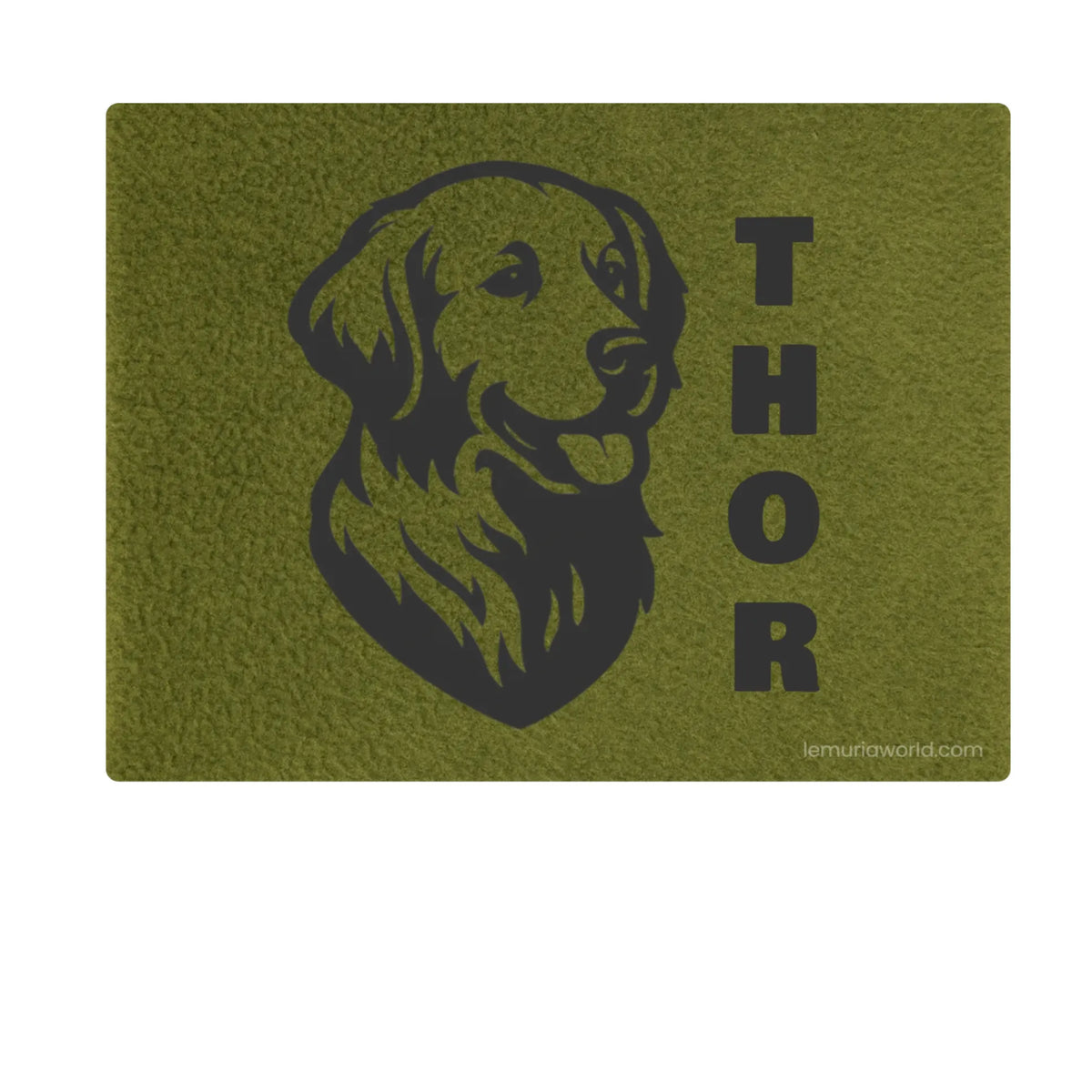 Small Personalized Green Double-Sided Dog & Cat Mat Bed - Custom Engraved Fleece & Sherpa Pet Bed