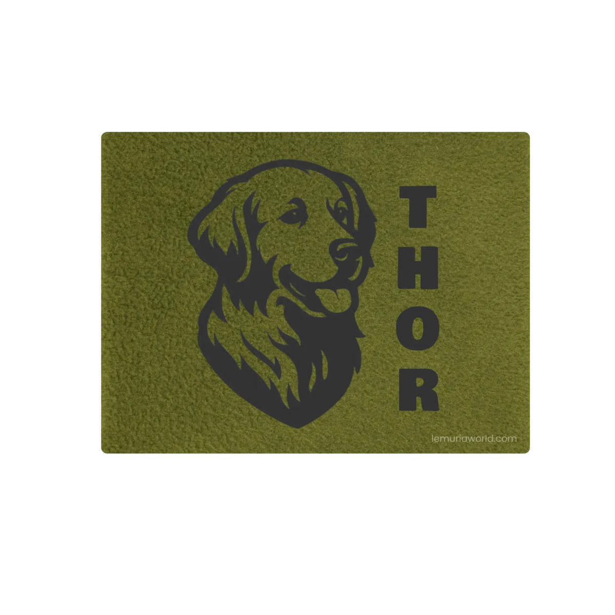 Small Personalized Green Double-Sided Dog & Cat Mat Bed - Custom Engraved Fleece & Sherpa Pet Bed