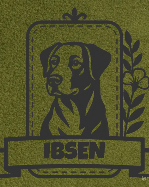 Personalized Green Pet Blanket Mat 31x24 - Engraved Name & Breed Art, Double-Sided Fleece & Sherpa, Dog & Cat