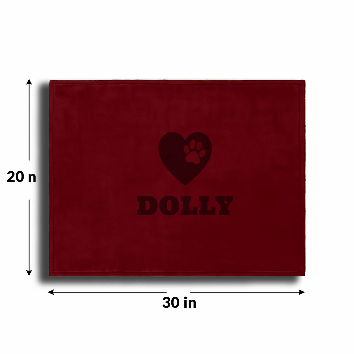 Personalized Red Fleece Pet Blanket 20x30 Horizontal - Engraved Name & Icon, Soft Polar Fleece, Dog & Cat