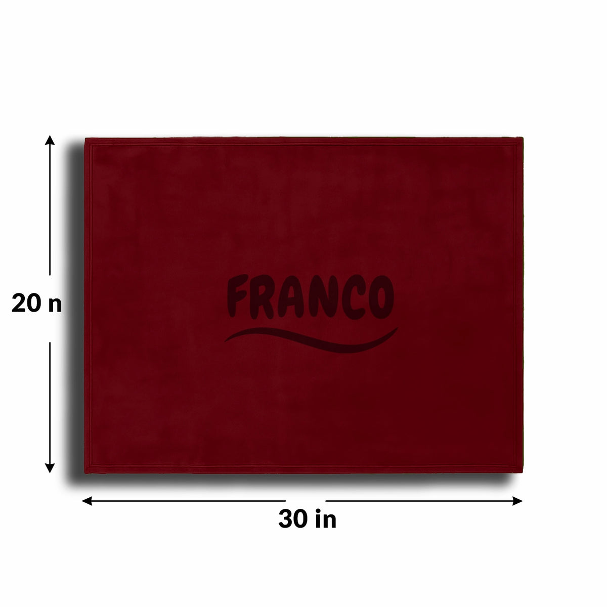Personalized Red Fleece Pet Blanket 20x30 Horizontal - Engraved Pet Name, Soft Polar Fleece, Dog & Cat