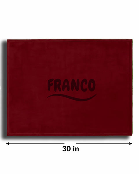 Personalized Red Fleece Pet Blanket 20x30 Horizontal - Engraved Pet Name, Soft Polar Fleece, Dog & Cat