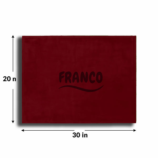 Personalized Red Fleece Pet Blanket 20x30 Horizontal - Engraved Pet Name, Soft Polar Fleece, Dog & Cat