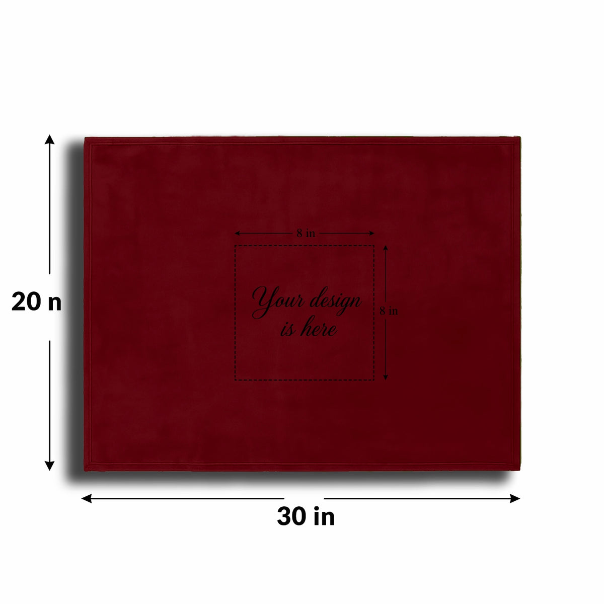 Personalized Red Fleece Pet Blanket 20x30 Horizontal - Engraved Pet Name, Soft Polar Fleece, Dog & Cat