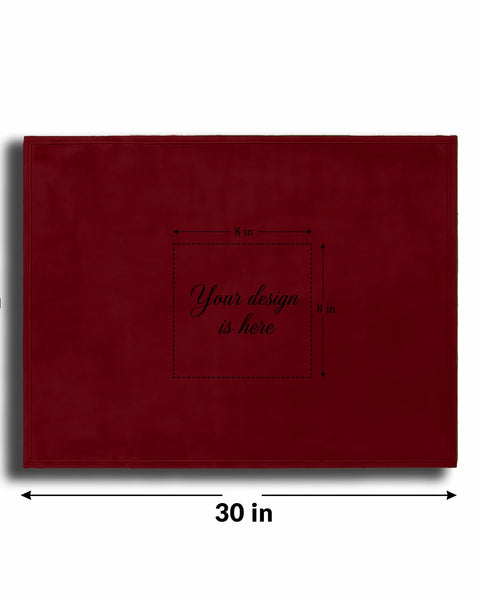 Personalized Red Fleece Pet Blanket 20x30 Horizontal - Engraved Pet Name, Soft Polar Fleece, Dog & Cat