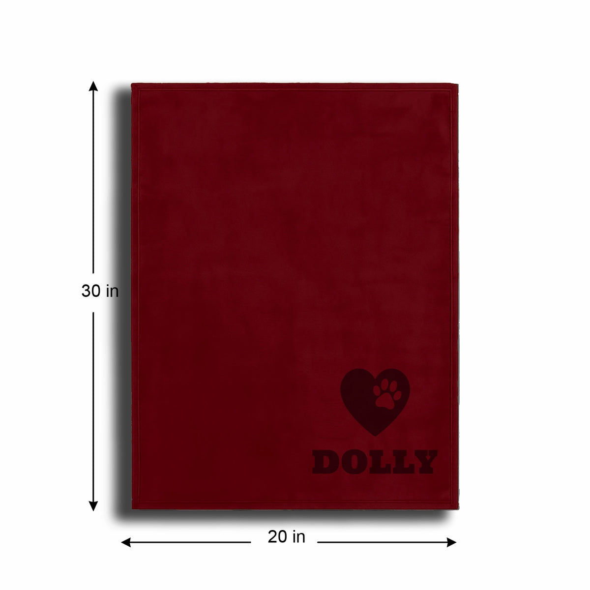 Personalized Red Fleece Pet Blanket 20x30 - Engraved Name & Icon, Soft Polar Fleece, Dog & Cat