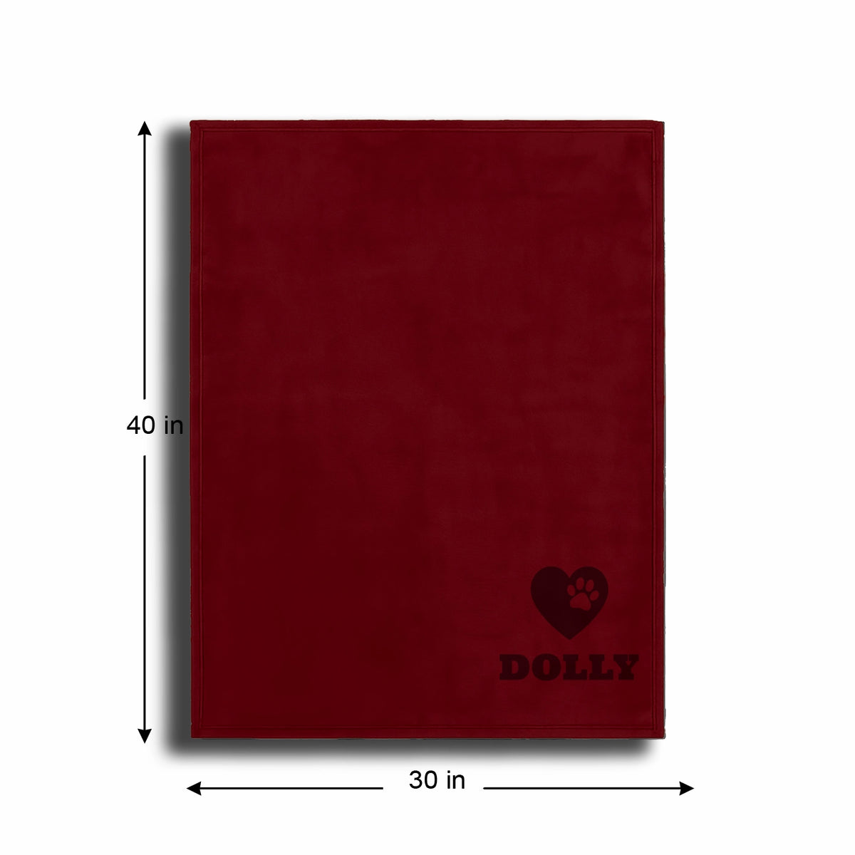 Personalized Red Fleece Pet Blanket 30x40 - Engraved Name & Icon, Soft Polar Fleece, Dog & Cat