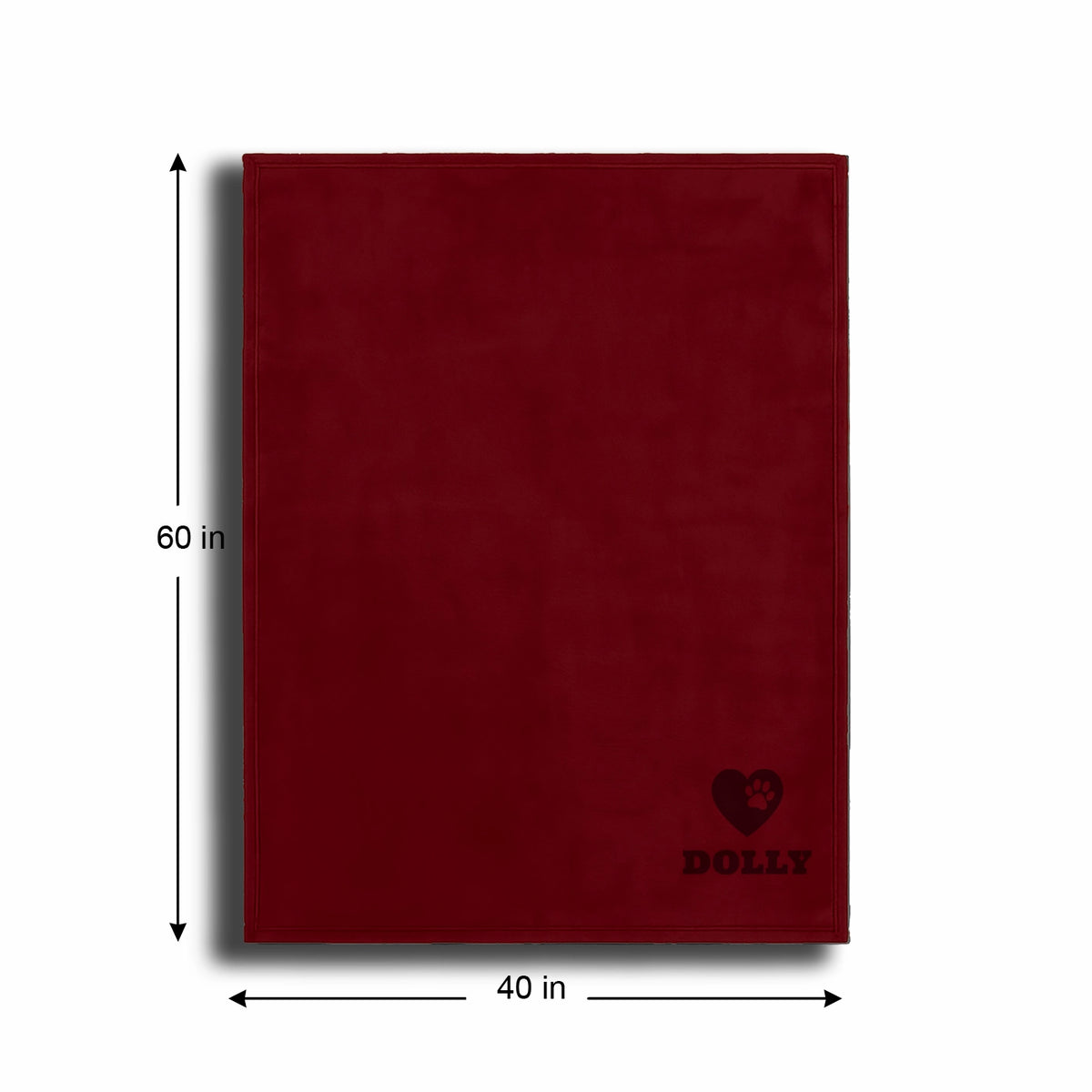 Personalized Red Fleece Pet Blanket 40x60 - Engraved Name & Icon, Soft Polar Fleece, Dog & Cat