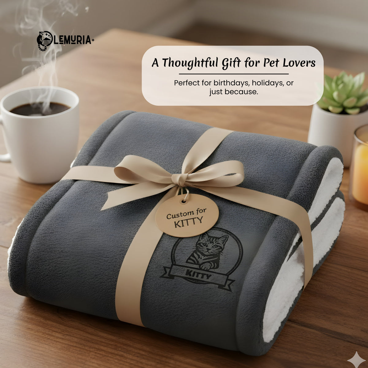 Dog & Cat Custom  Mat – Personalized Fleece and Sherpa Pet Mat with Name, Icon or Breed Image