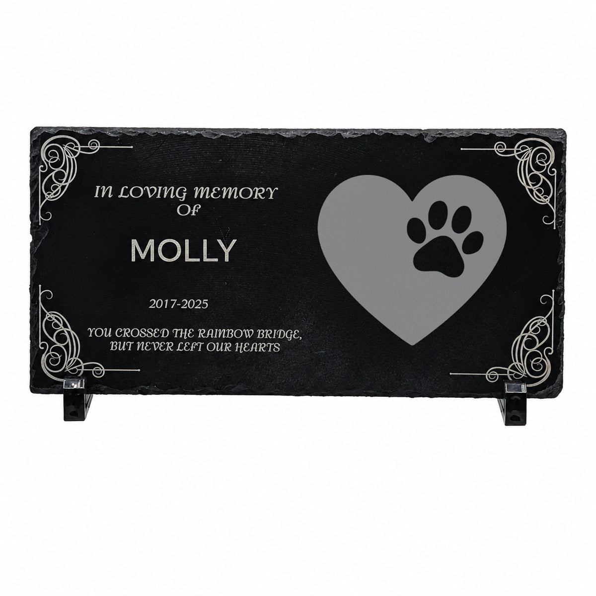 Personalized Pet Memorial Stone with Icon — 12x6 Slate Dog & Cat Grave Marker, Custom Engraved Indoor/Outdoor Headstone (No Photo Needed) (Copy) (Copy)