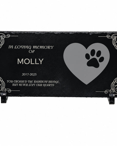 Personalized Pet Memorial Stone with Icon — 12x6 Slate Dog & Cat Grave Marker, Custom Engraved Indoor/Outdoor Headstone (No Photo Needed) (Copy) (Copy)