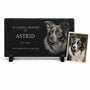 Personalized Pet Memorial Stone with Photo — 12×6 Slate Dog & Cat Grave Marker, Custom Engraved Indoor/Outdoor Headstone