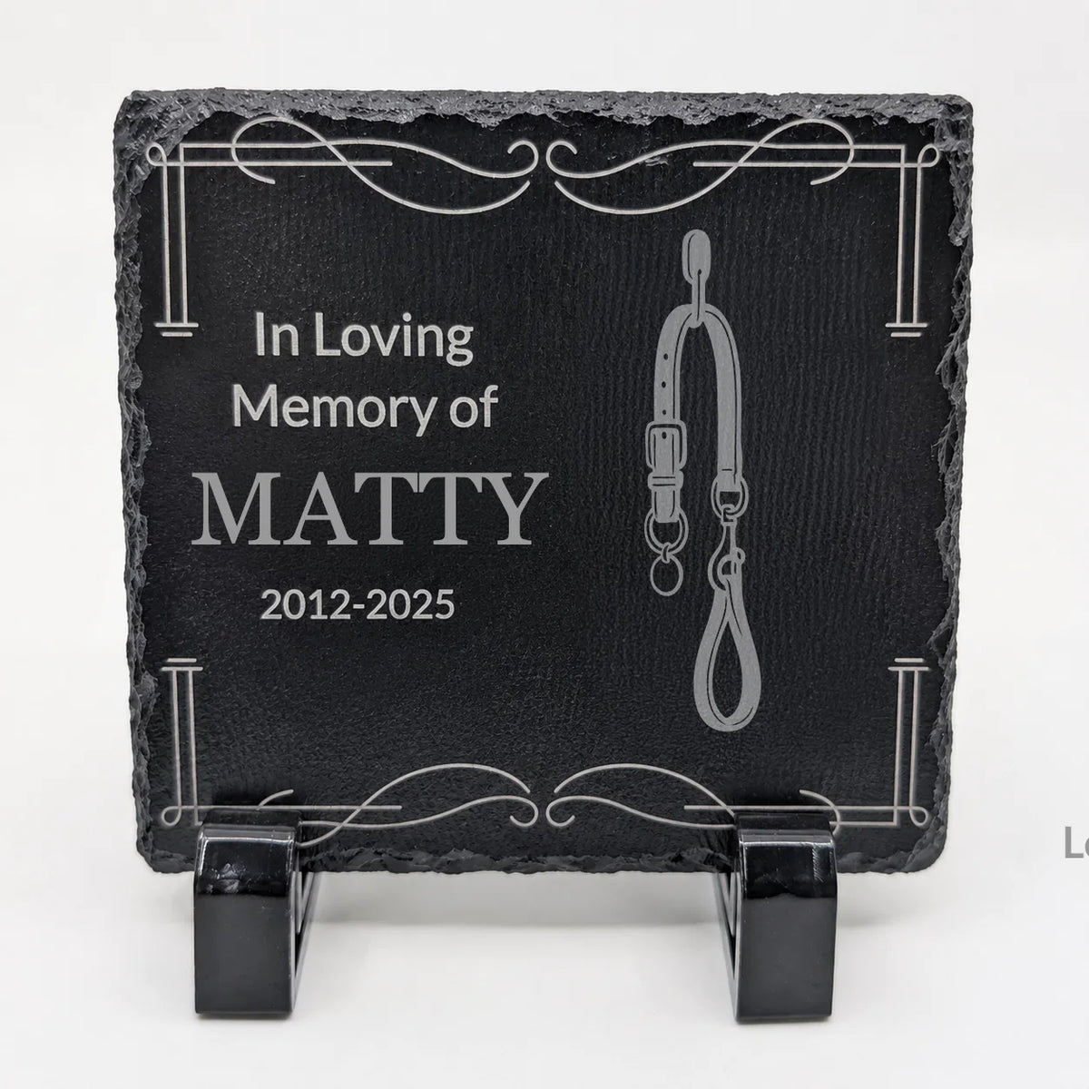 Personalized Pet Memorial Stone with Icon — 4x4 Slate Dog & Cat Grave Marker, Custom Engraved Indoor/Outdoor Headstone (No Photo Needed)