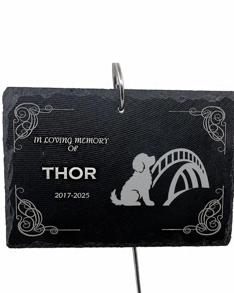 Personalized Pet Memorial Stone with Icon and Stake — 6x4 Slate Dog & Cat Grave Marker, Custom Engraved Indoor/Outdoor Headstone (No Photo Needed) (Copy)