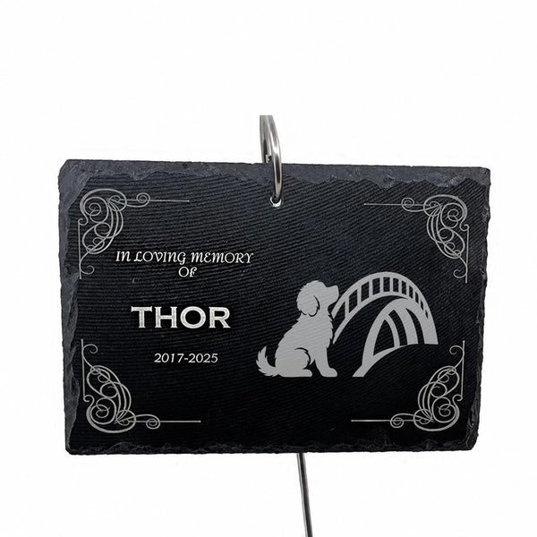 Personalized Pet Memorial Stone with Icon and Stake — 6x4 Slate Dog & Cat Grave Marker, Custom Engraved Indoor/Outdoor Headstone (No Photo Needed) (Copy)