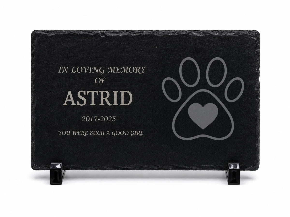 Personalized Pet Memorial Stone with Icon — 8x6 Slate Dog & Cat Grave Marker, Custom Engraved Indoor/Outdoor Headstone (No Photo Needed) (Copy)