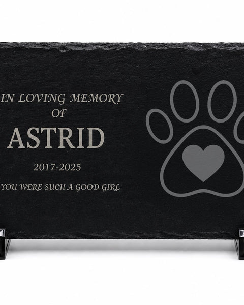 Personalized Pet Memorial Stone with Icon — 8x6 Slate Dog & Cat Grave Marker, Custom Engraved Indoor/Outdoor Headstone (No Photo Needed) (Copy)