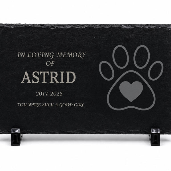 Personalized Pet Memorial Stone with Icon — 8x6 Slate Dog & Cat Grave Marker, Custom Engraved Indoor/Outdoor Headstone (No Photo Needed) (Copy)