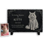 Personalized Pet Memorial Stone with Photo — 8×6 inch Slate Dog & Cat Grave Marker, Custom Engraved Indoor/Outdoor Headstone