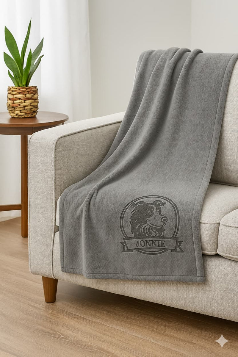 Dog & Cat Personalized Engraved Fleece Blanket – Custom Pet Name & Design