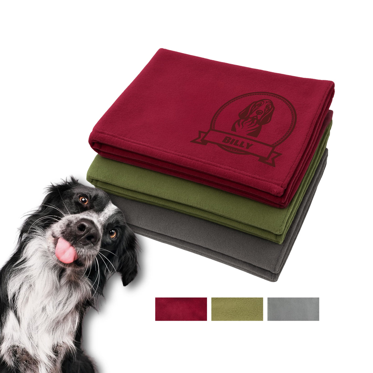 Dog & Cat Personalized Engraved Fleece Blanket – Custom Pet Name & Design