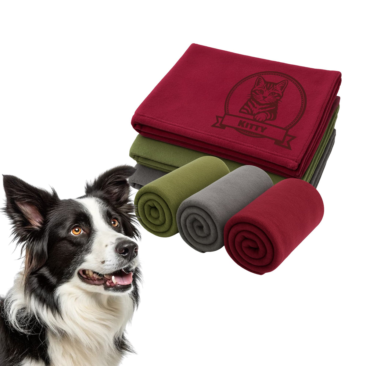 Dog & Cat Personalized Engraved Fleece Blanket – Custom Pet Name & Design