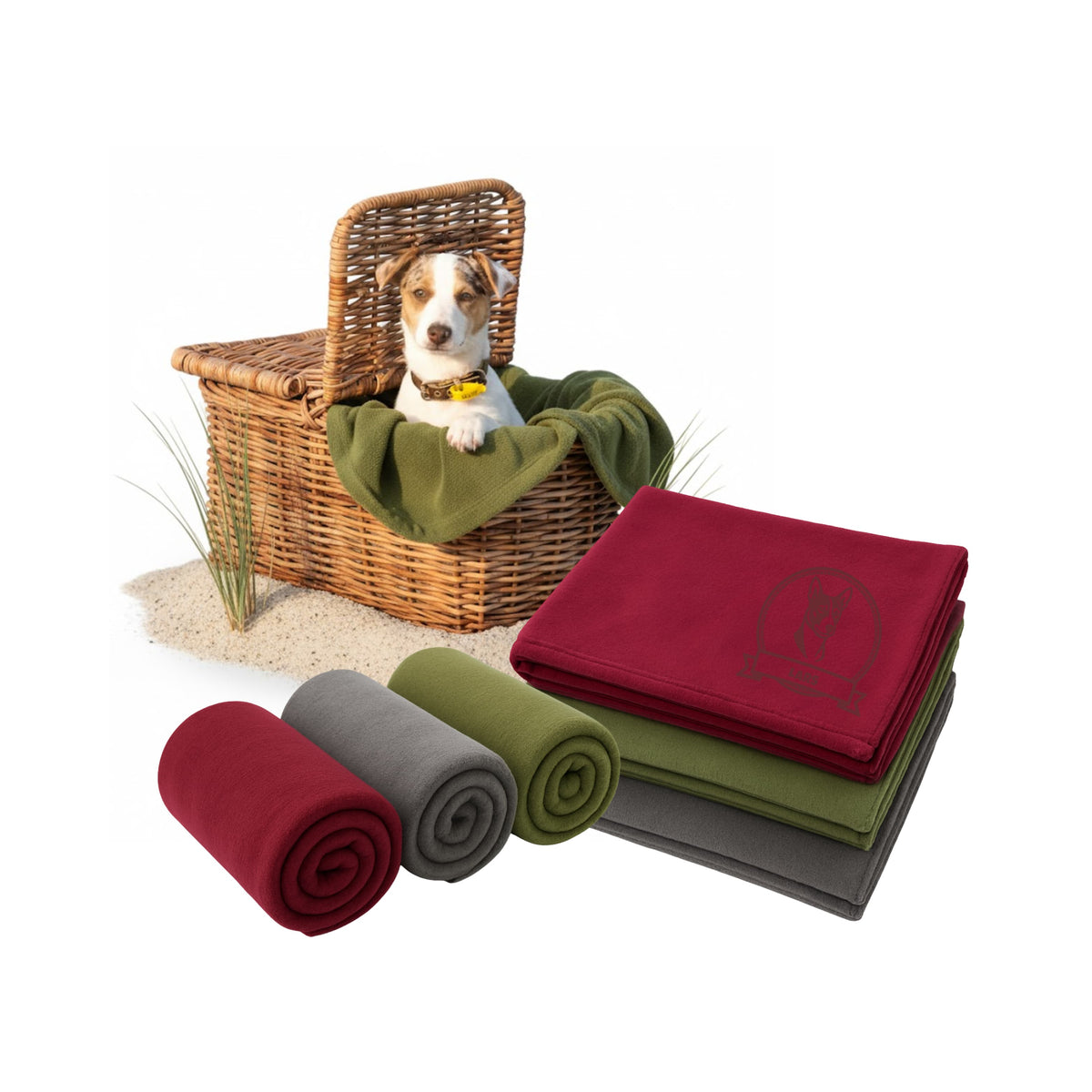 Dog & Cat Custom  Mat – Personalized Fleece and Sherpa Pet Mat with Name, Icon or Breed Image