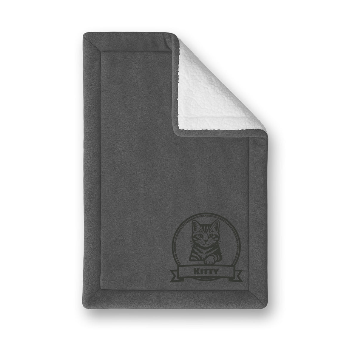 Dog & Cat Custom  Mat – Personalized Fleece and Sherpa Pet Mat with Name, Icon or Breed Image